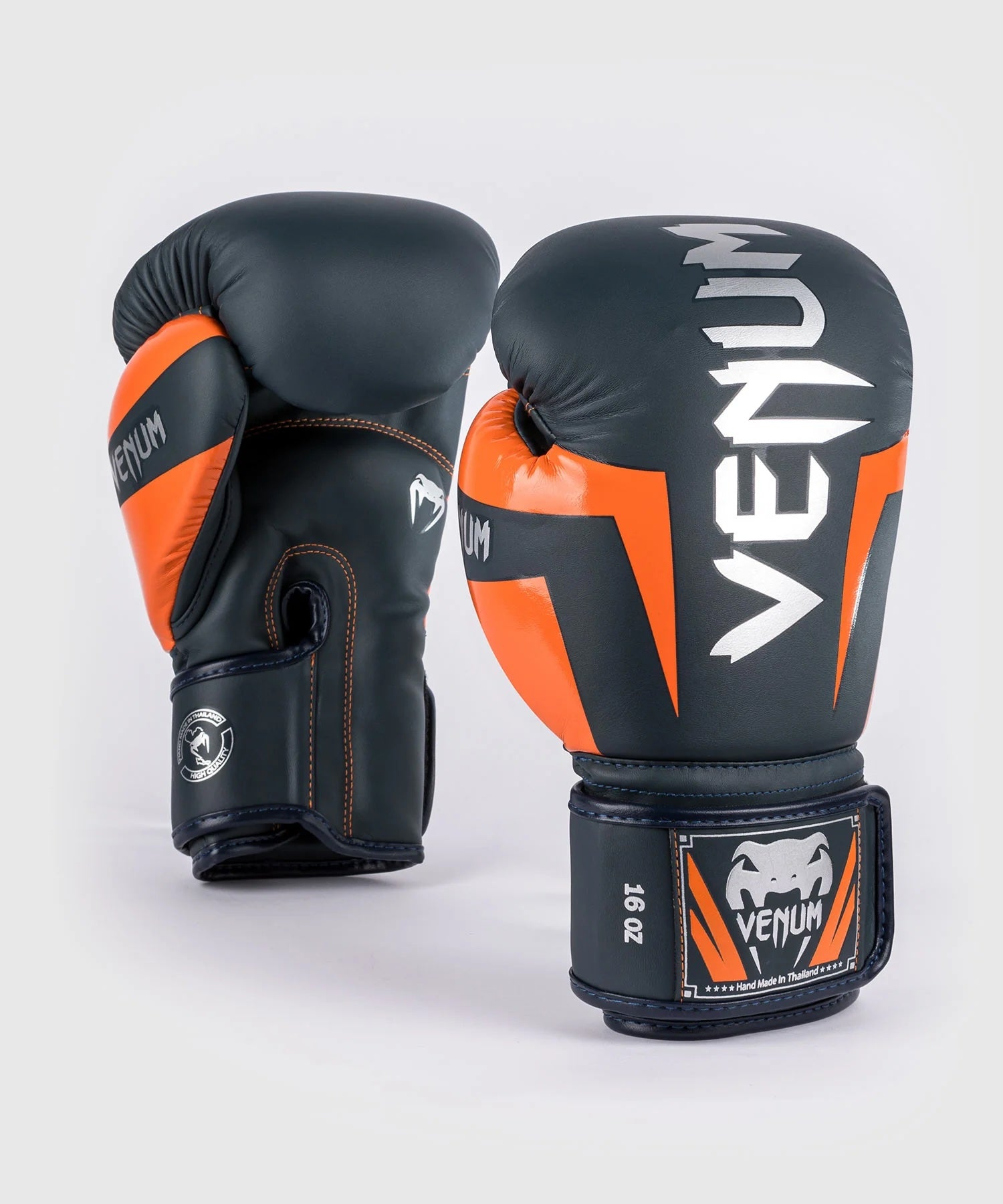 Elite Boxing Gloves - Navy Blue Orange